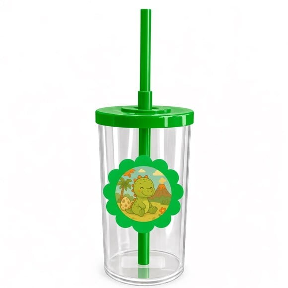 Copo Short Drink Flor Personalizado Dinossauro Baby