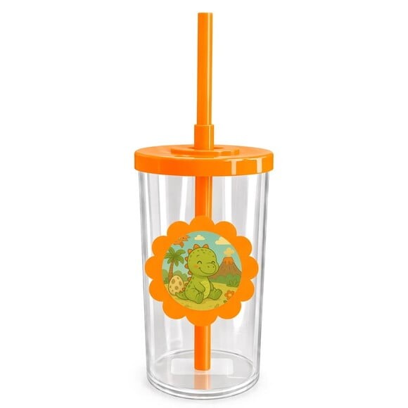 Copo Short Drink Flor Personalizado Dinossauro Baby