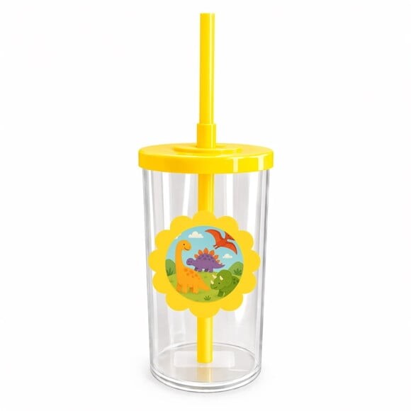 Copo Short Drink Flor Personalizado Dinossauros