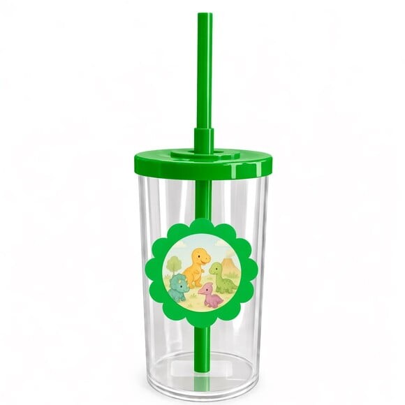 Copo Short Drink Flor Personalizado Dinossauros Baby