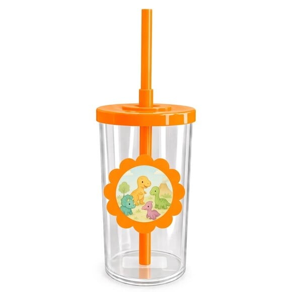 Copo Short Drink Flor Personalizado Dinossauros Baby