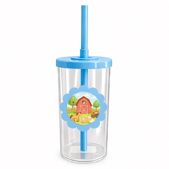 Copo Short Drink Flor Personalizado Fazendinha Aquarela