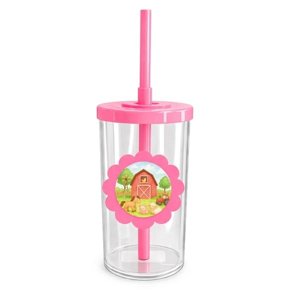 Copo Short Drink Flor Personalizado Fazendinha Aquarela