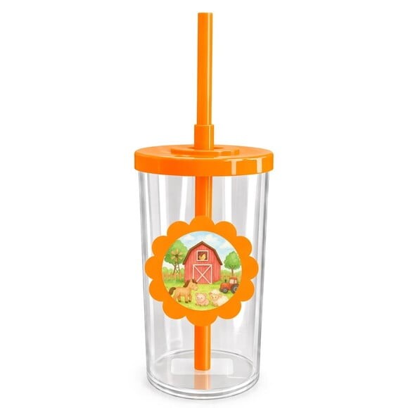 Copo Short Drink Flor Personalizado Fazendinha Aquarela