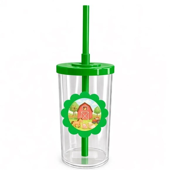 Copo Short Drink Flor Personalizado Fazendinha Aquarela