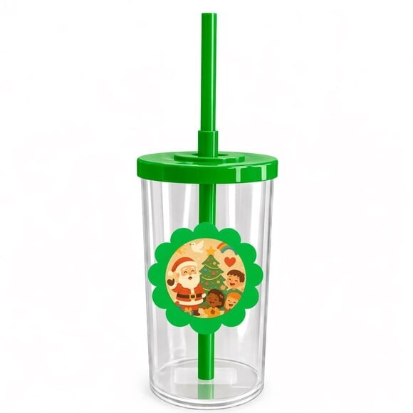 Copo Short Drink Flor Personalizado Feliz Natal