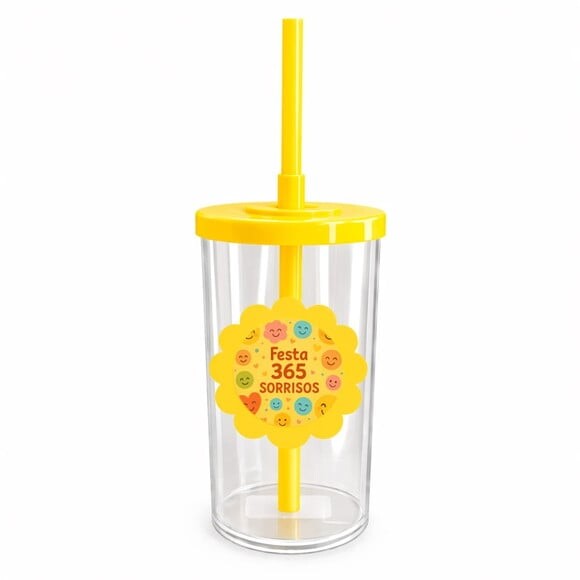 Copo Short Drink Flor Personalizado Festa 365 Sorrisos