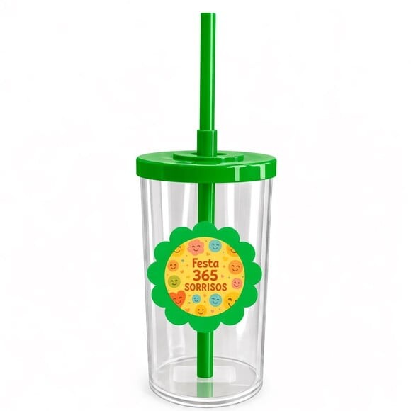 Copo Short Drink Flor Personalizado Festa 365 Sorrisos