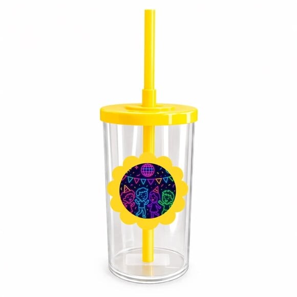 Copo Short Drink Flor Personalizado Festa Neon