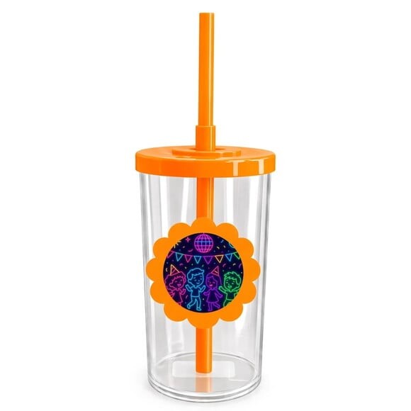 Copo Short Drink Flor Personalizado Festa Neon