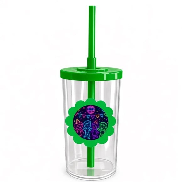 Copo Short Drink Flor Personalizado Festa Neon
