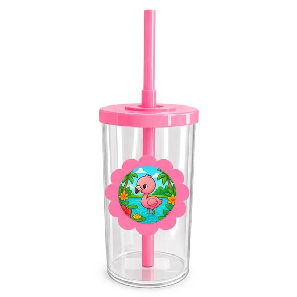 Copo Short Drink Flor Personalizado Flamingo Baby