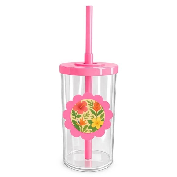 Copo Short Drink Flor Personalizado Flores Tropicais