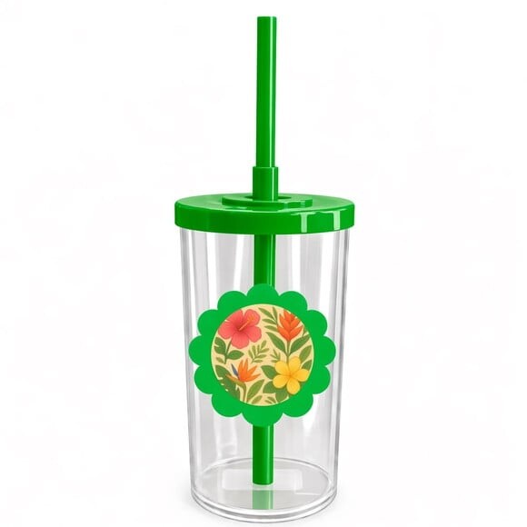 Copo Short Drink Flor Personalizado Flores Tropicais