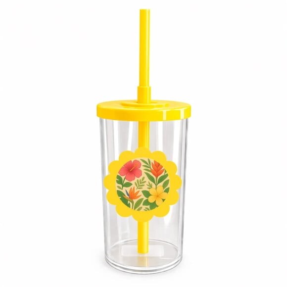 Copo Short Drink Flor Personalizado Flores Tropicais