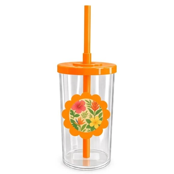 Copo Short Drink Flor Personalizado Flores Tropicais
