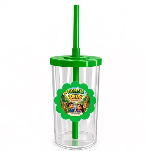 Copo Short Drink Flor Personalizado Floresta de Deus