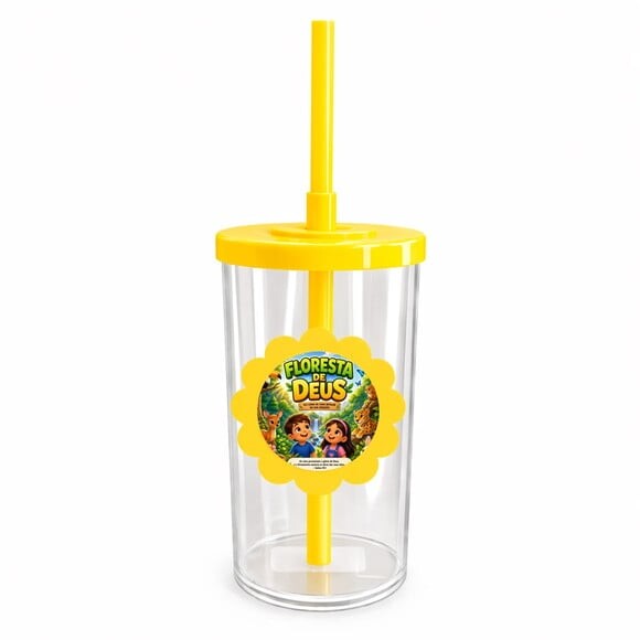 Copo Short Drink Flor Personalizado Floresta de Deus