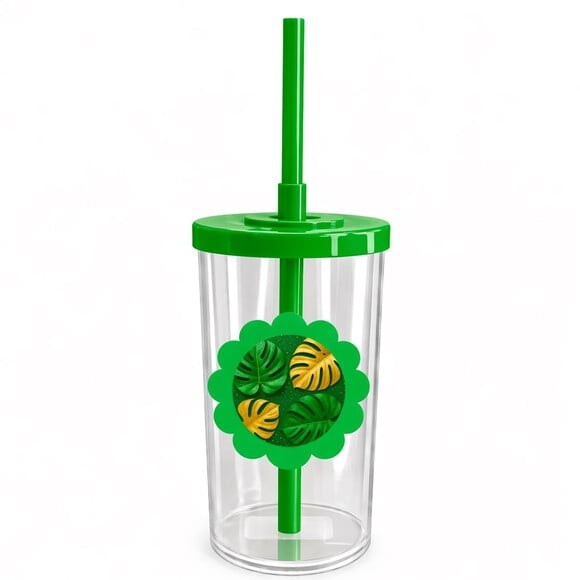 Copo Short Drink Flor Personalizado Folha Costela-de-adão