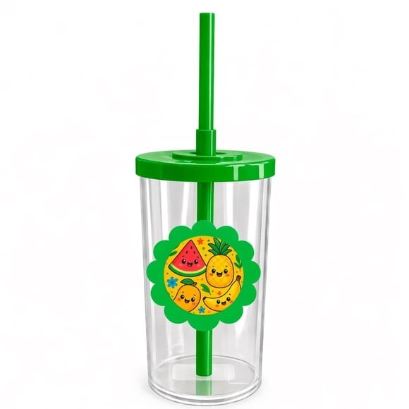 Copo Short Drink Flor Personalizado Frutas Tropicais