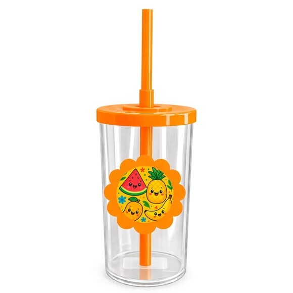 Copo Short Drink Flor Personalizado Frutas Tropicais