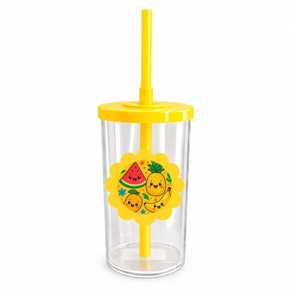 Copo Short Drink Flor Personalizado Frutas Tropicais