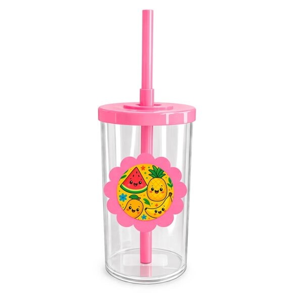Copo Short Drink Flor Personalizado Frutas Tropicais