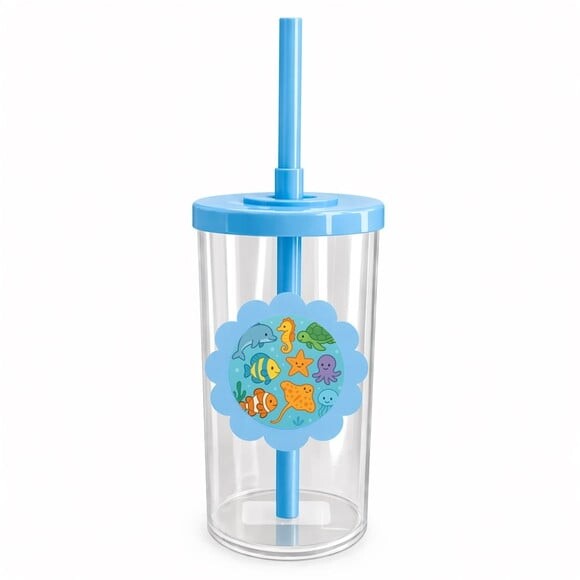 Copo Short Drink Flor Personalizado Fundo do Mar