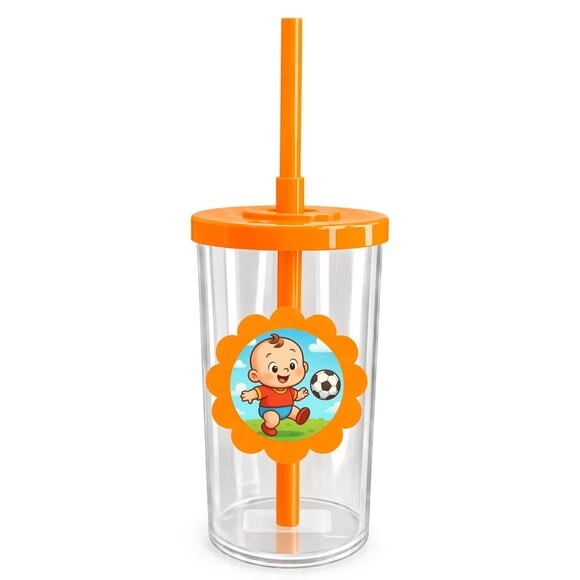 Copo Short Drink Flor Personalizado Futebol Baby
