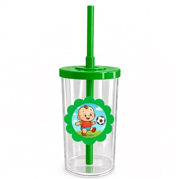 Copo Short Drink Flor Personalizado Futebol Baby