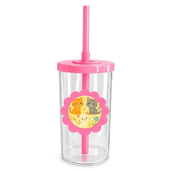 Copo Short Drink Flor Personalizado Gatinhos