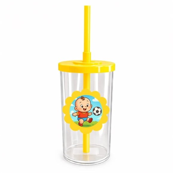 Copo Short Drink Flor Personalizado Futebol Baby