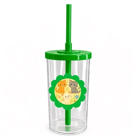 Copo Short Drink Flor Personalizado Gatinhos
