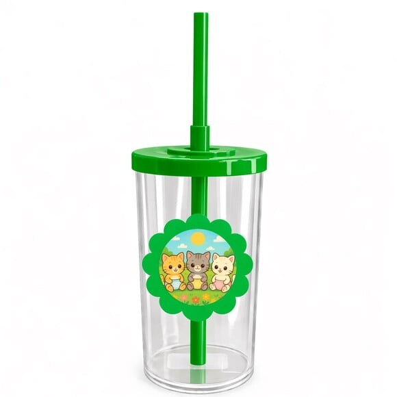 Copo Short Drink Flor Personalizado Gatinhos Baby