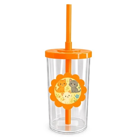 Copo Short Drink Flor Personalizado Gatinhos