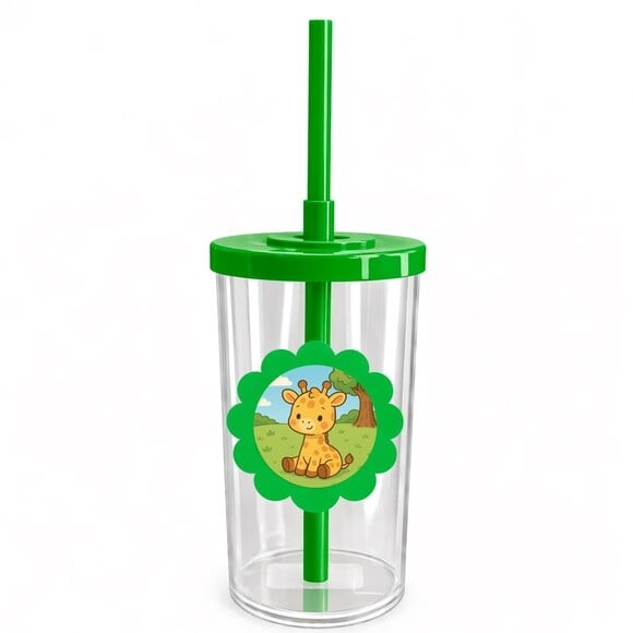 Copo Short Drink Flor Personalizado Girafinha Baby