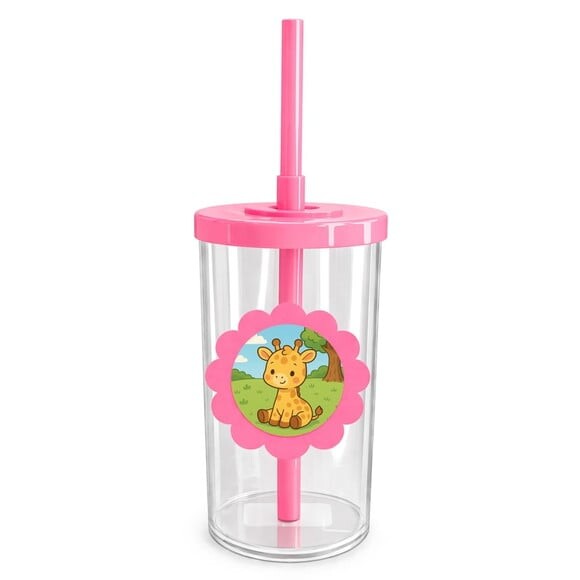 Copo Short Drink Flor Personalizado Girafinha Baby