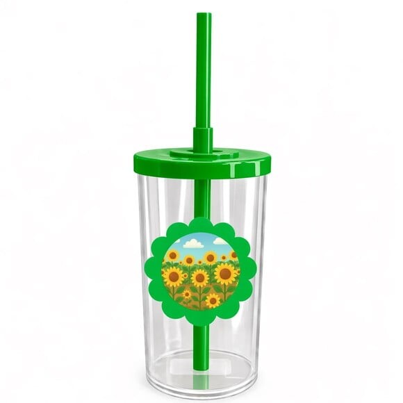 Copo Short Drink Flor Personalizado Girassóis