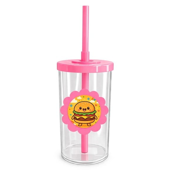 Copo Short Drink Flor Personalizado Hambúrguer Divertido