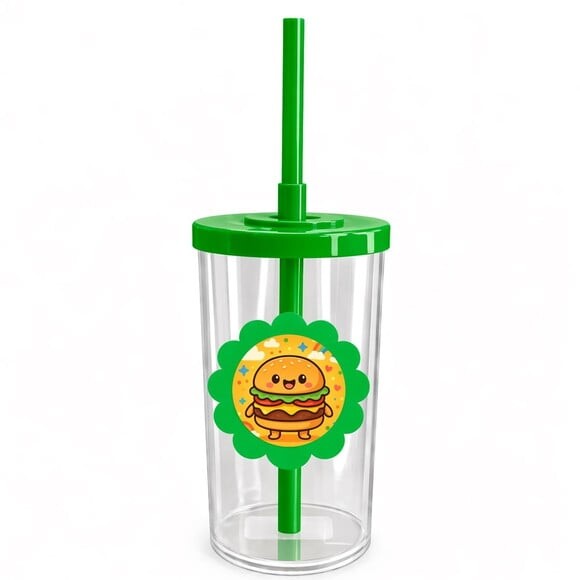 Copo Short Drink Flor Personalizado Hambúrguer Divertido