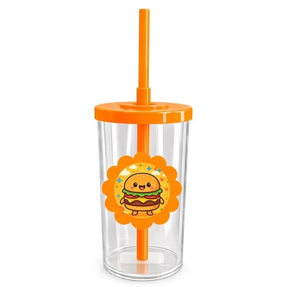 Copo Short Drink Flor Personalizado Hambúrguer Divertido