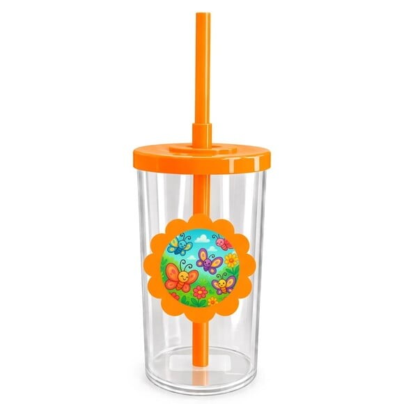 Copo Short Drink Flor Personalizado Jardim das Borboletas