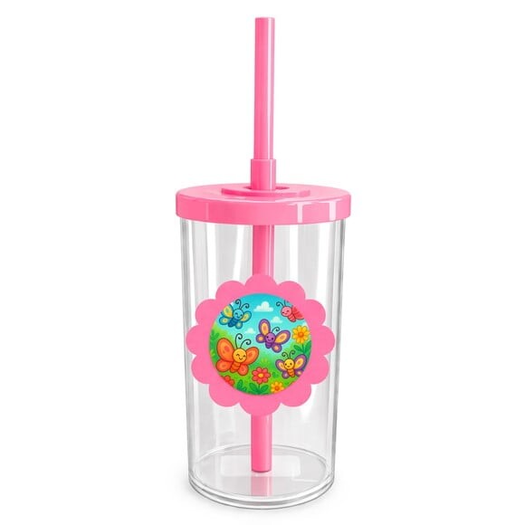 Copo Short Drink Flor Personalizado Jardim das Borboletas
