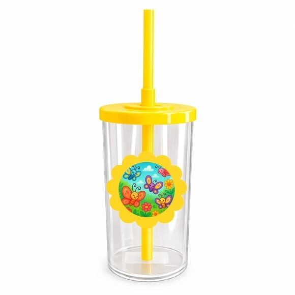 Copo Short Drink Flor Personalizado Jardim das Borboletas