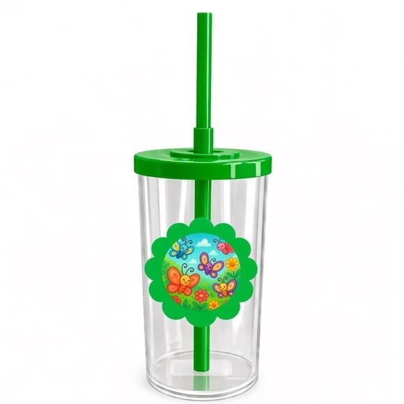 Copo Short Drink Flor Personalizado Jardim das Borboletas