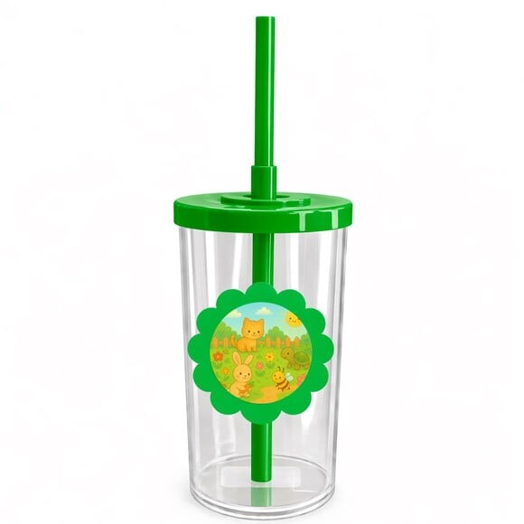 Copo Short Drink Flor Personalizado Jardim dos Bichinhos