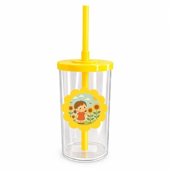 Copo Short Drink Flor Personalizado Jardim dos Girassóis