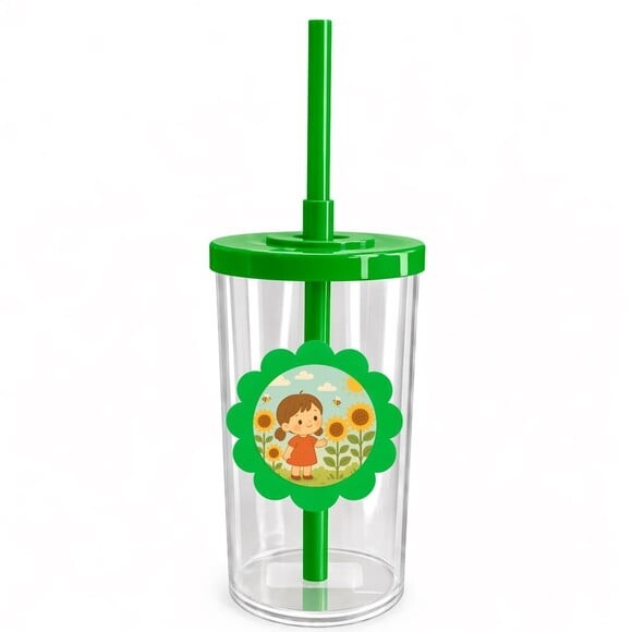 Copo Short Drink Flor Personalizado Jardim dos Girassóis