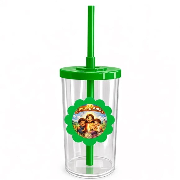 Copo Short Drink Flor Personalizado Jesus Te Ama