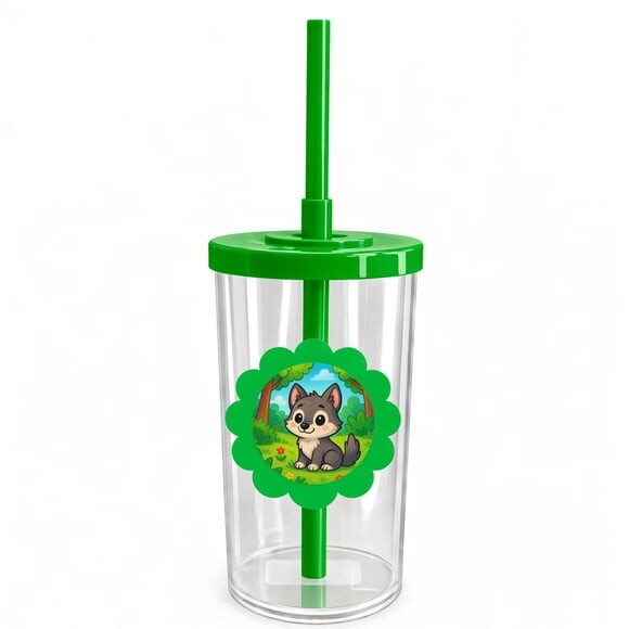 Copo Short Drink Flor Personalizado Lobinho